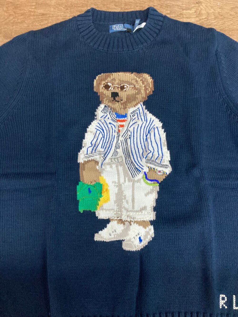 Ralph Lauren Vacation Bear Navy Knit Sweater - Picture 3 of 9
